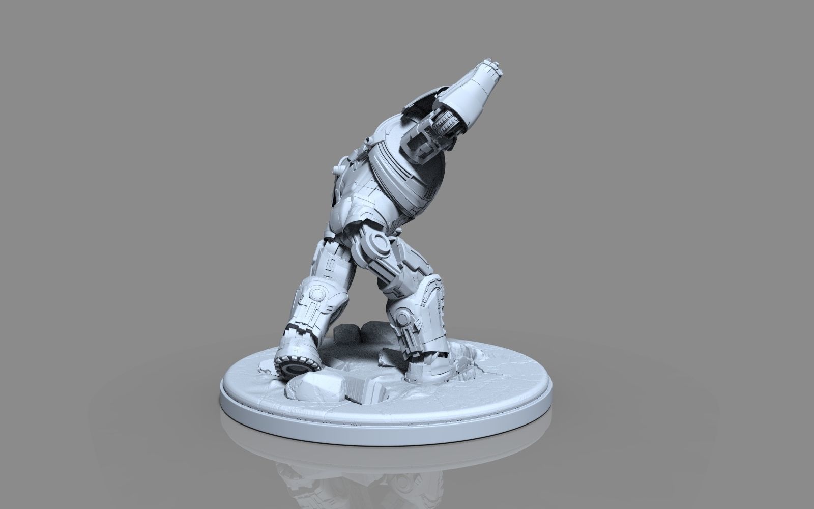 HulkBuster iron man statue 3D print model_36