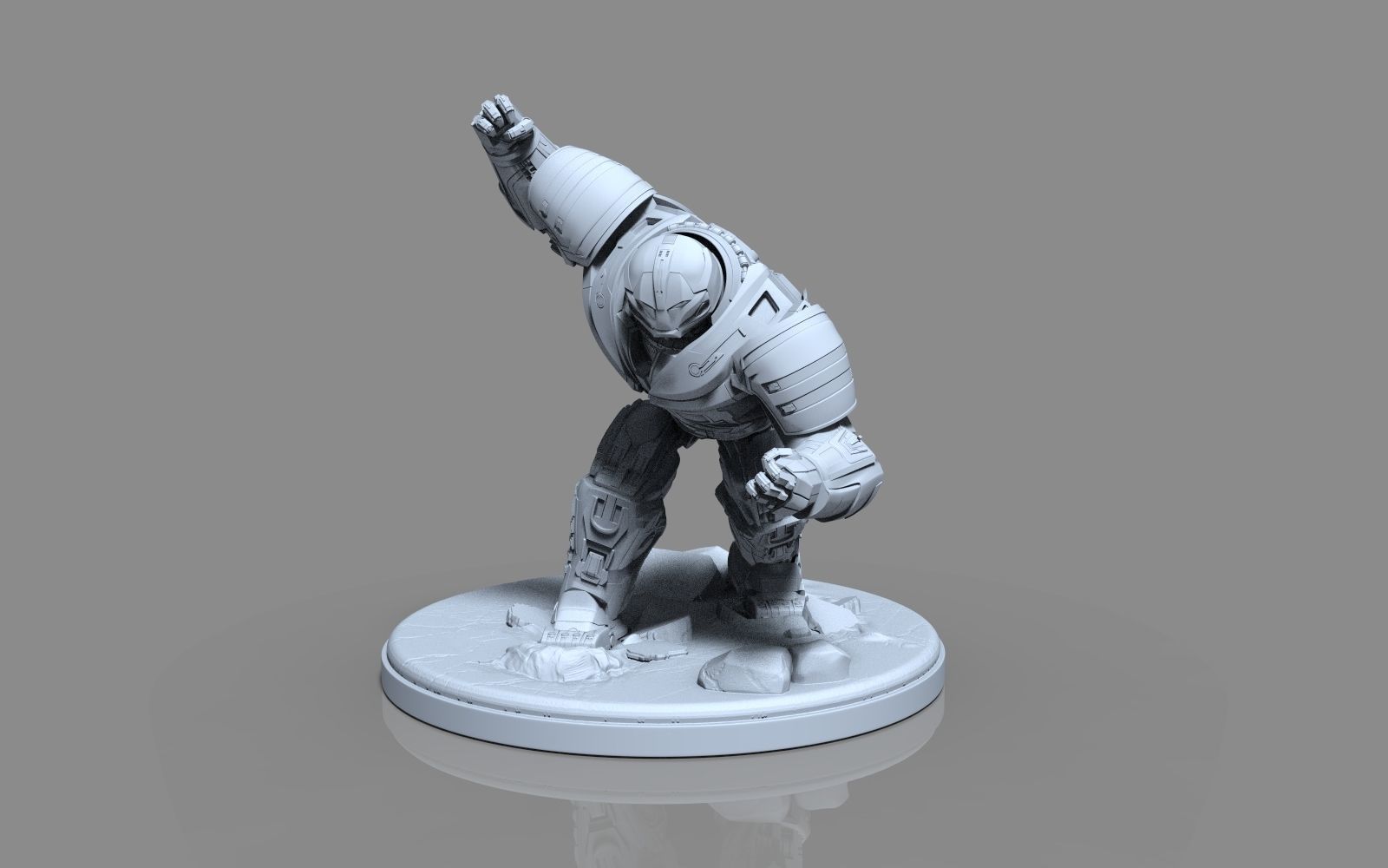 HulkBuster iron man statue 3D print model_61