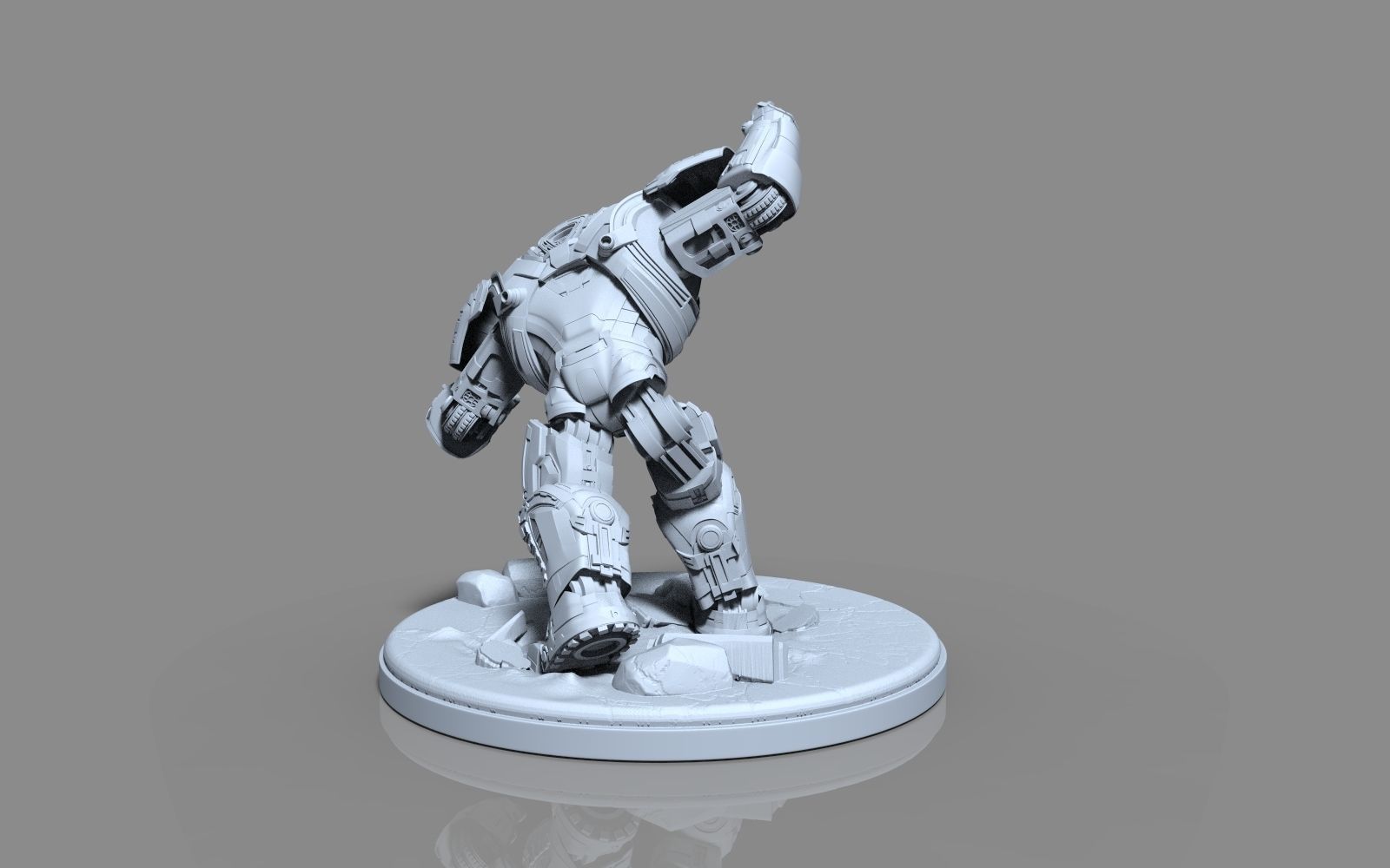 HulkBuster iron man statue 3D print model_29