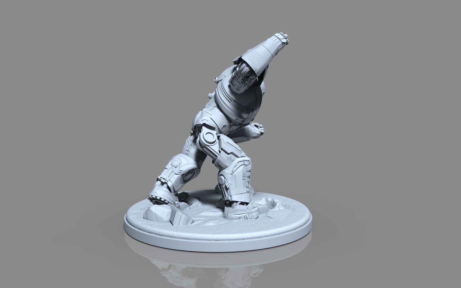 HulkBuster iron man statue 3D print model_40