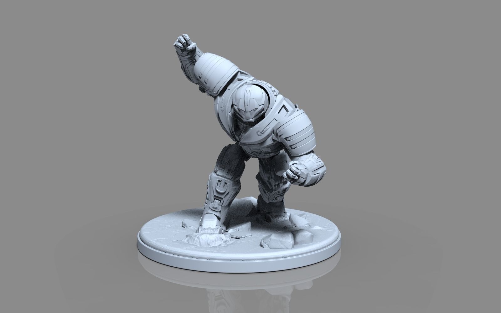 HulkBuster iron man statue 3D print model_60