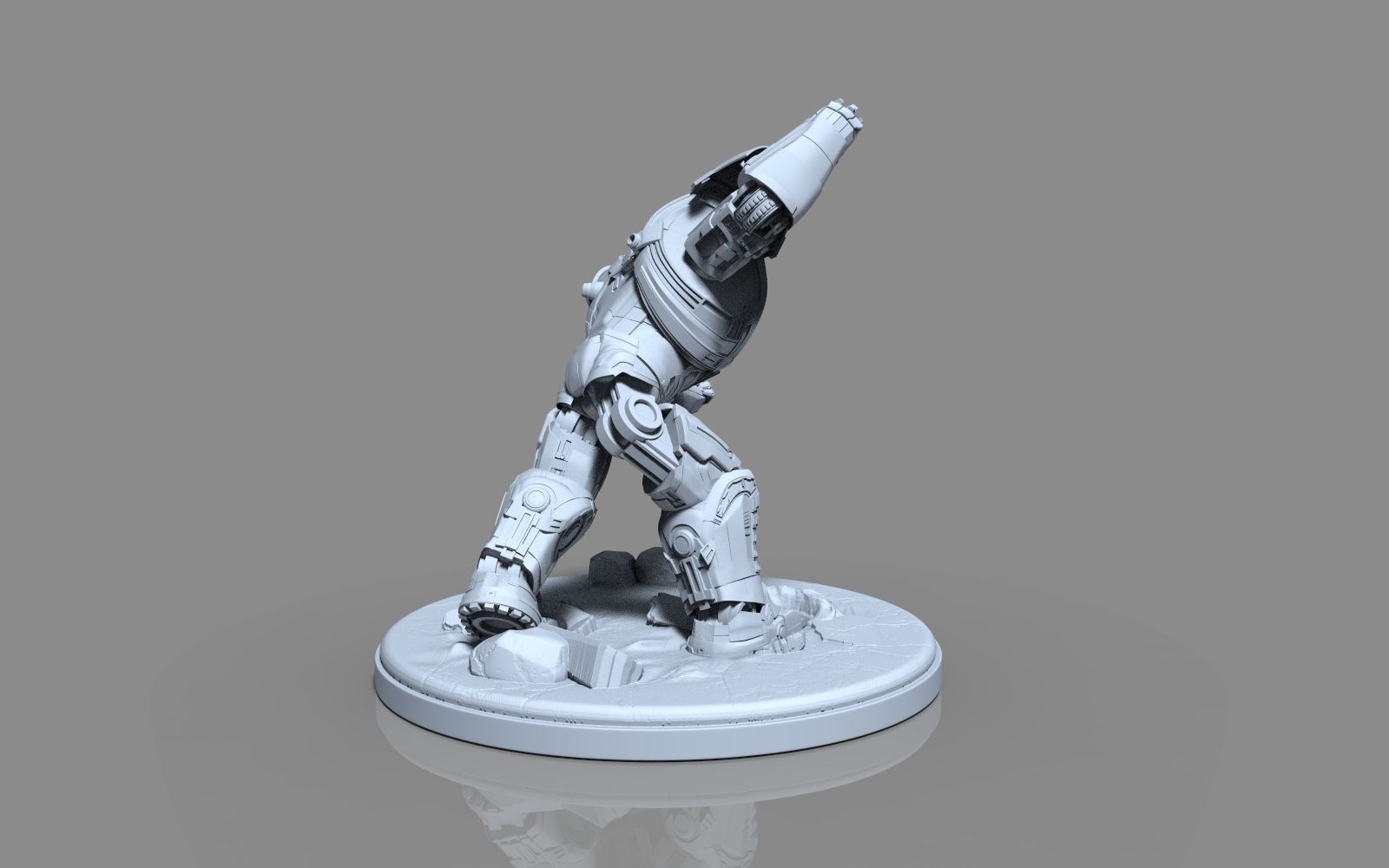 HulkBuster iron man statue 3D print model_37