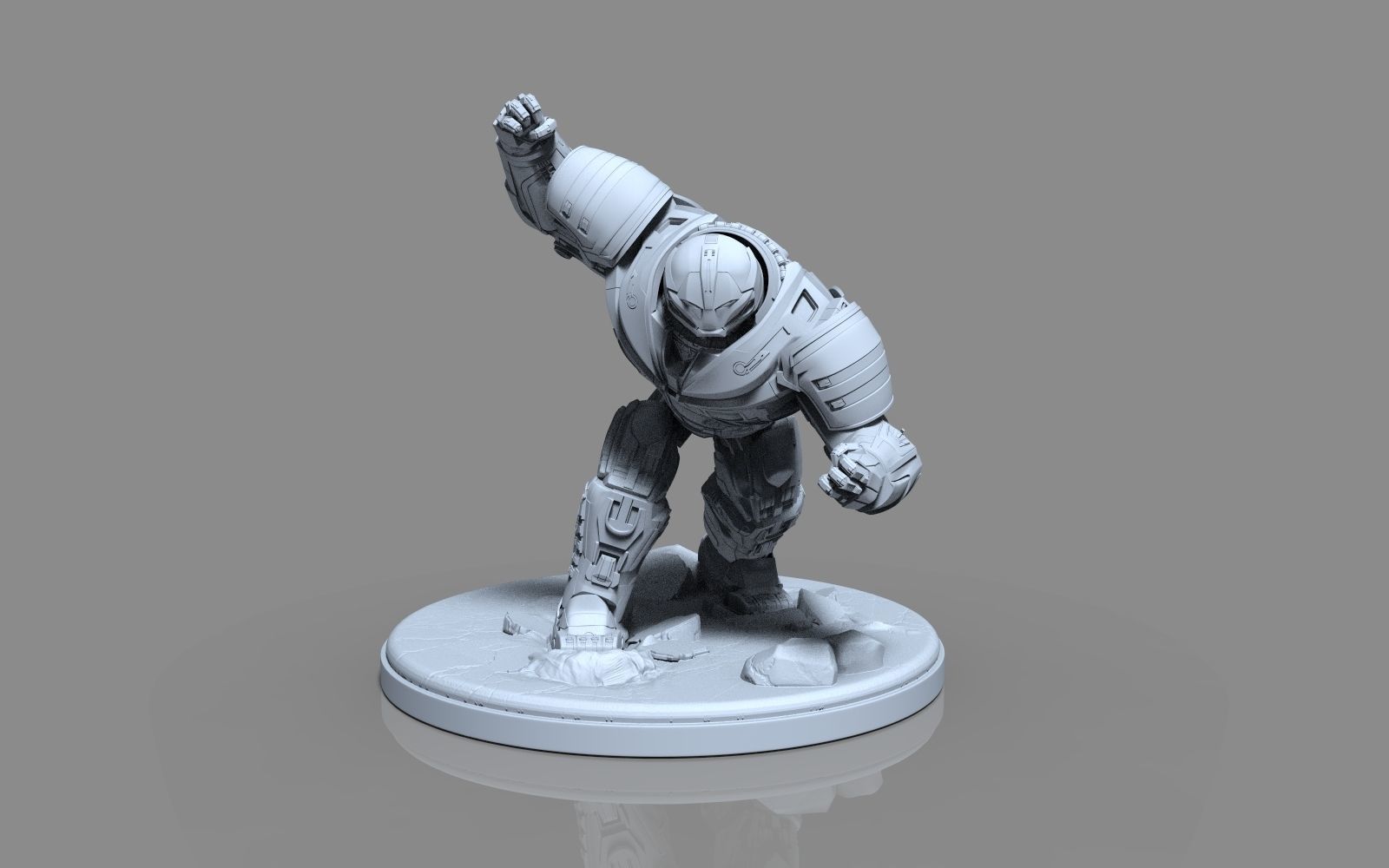 HulkBuster iron man statue 3D print model_59