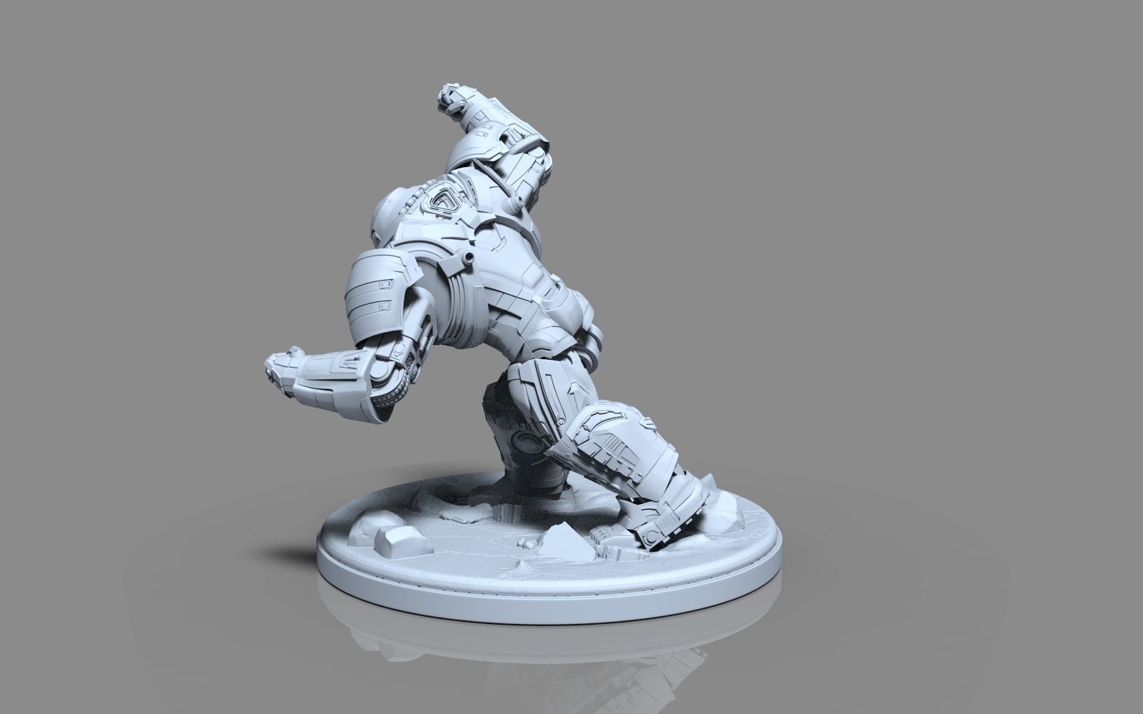HulkBuster iron man statue 3D print model_15