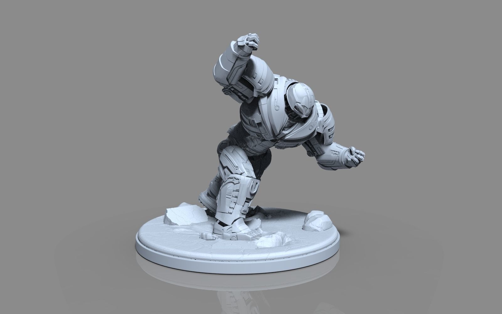 HulkBuster iron man statue 3D print model_54