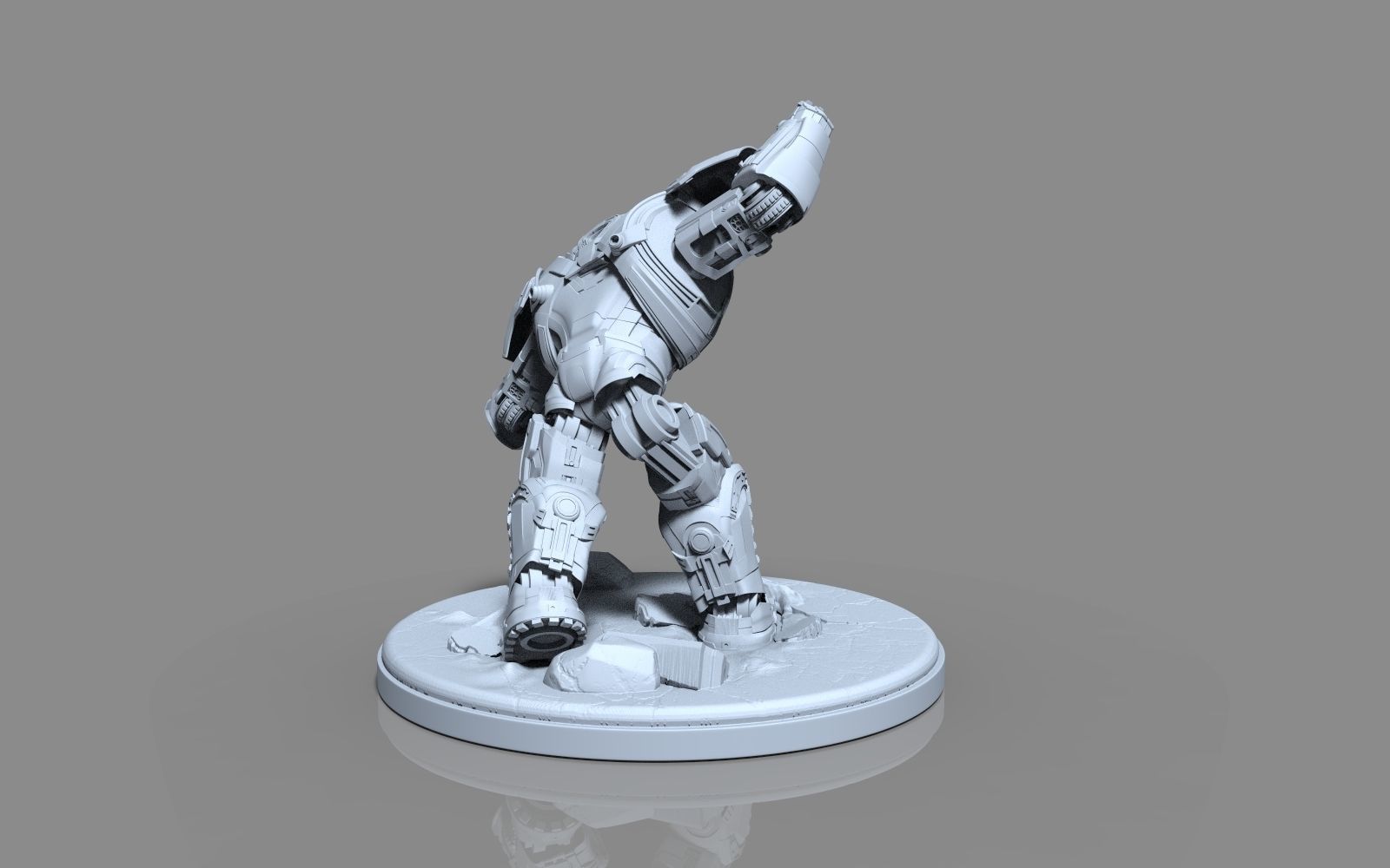 HulkBuster iron man statue 3D print model_32