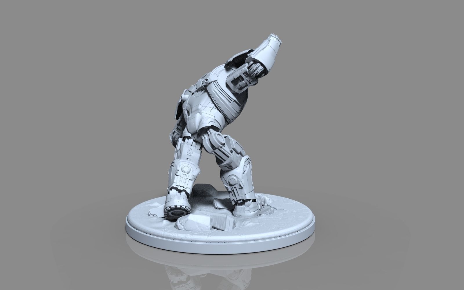 HulkBuster iron man statue 3D print model_34