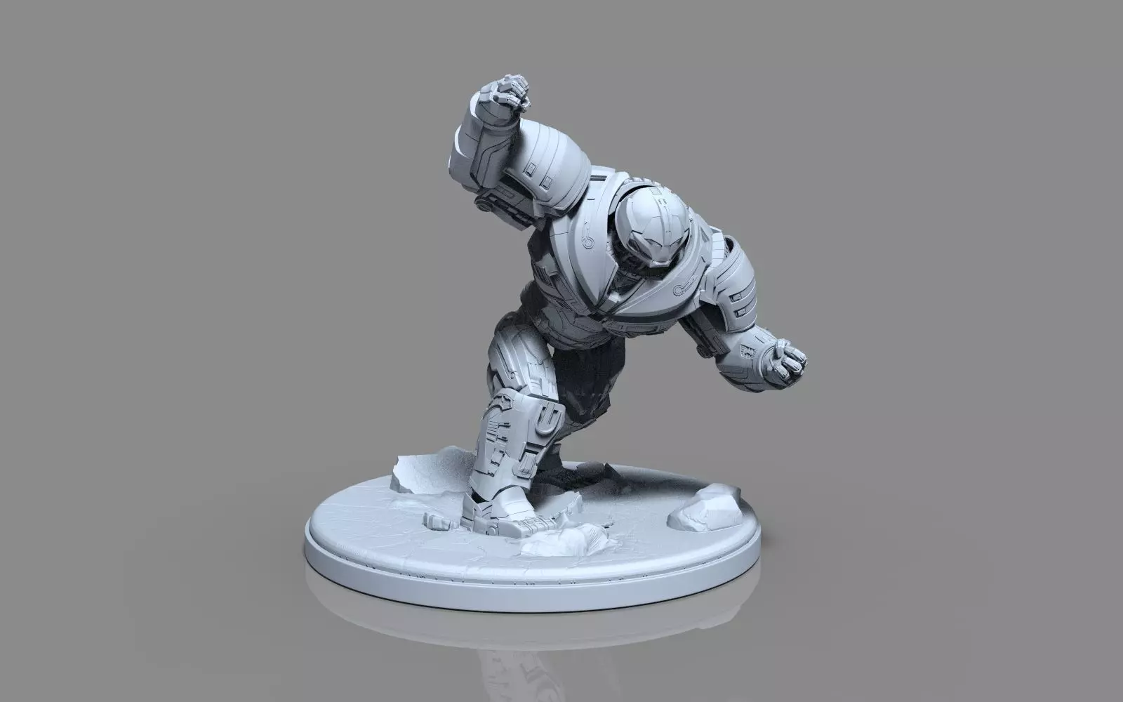 HulkBuster iron man statue 3D print model_0