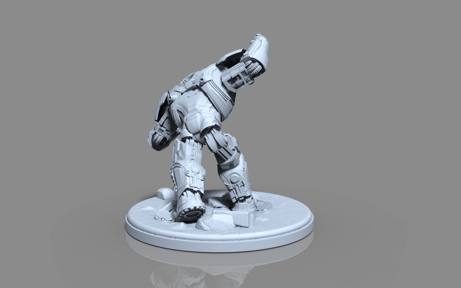 HulkBuster iron man statue 3D print model_30