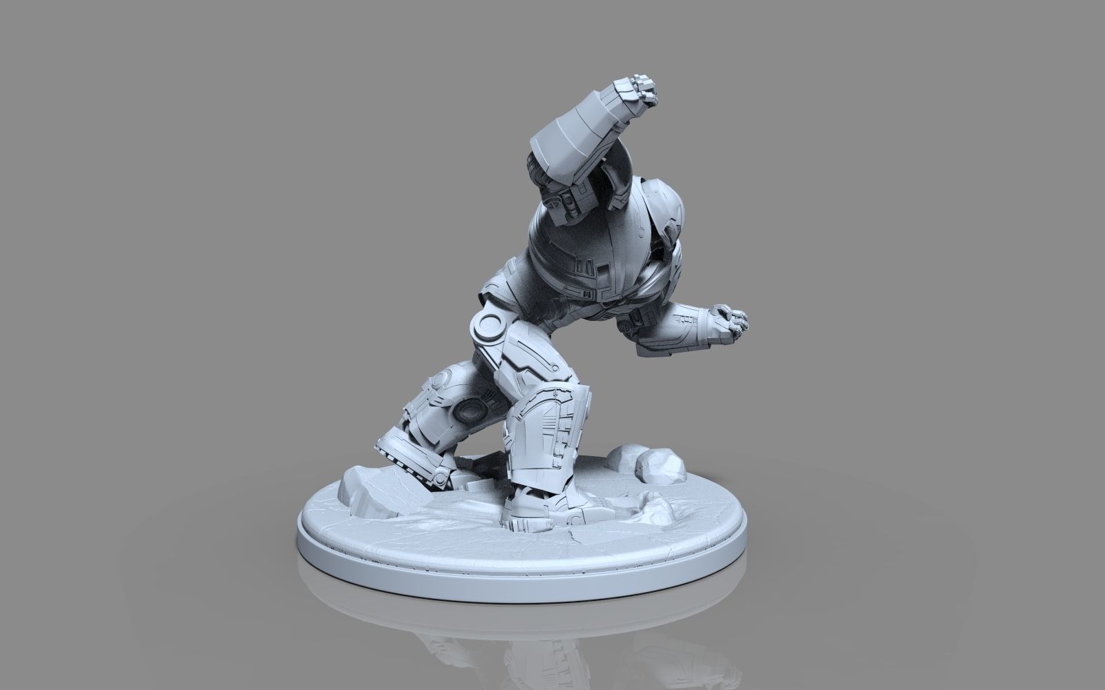 HulkBuster iron man statue 3D print model_48