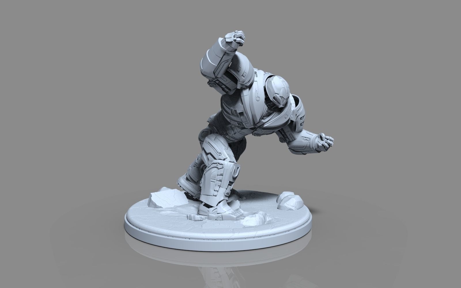 HulkBuster iron man statue 3D print model_53