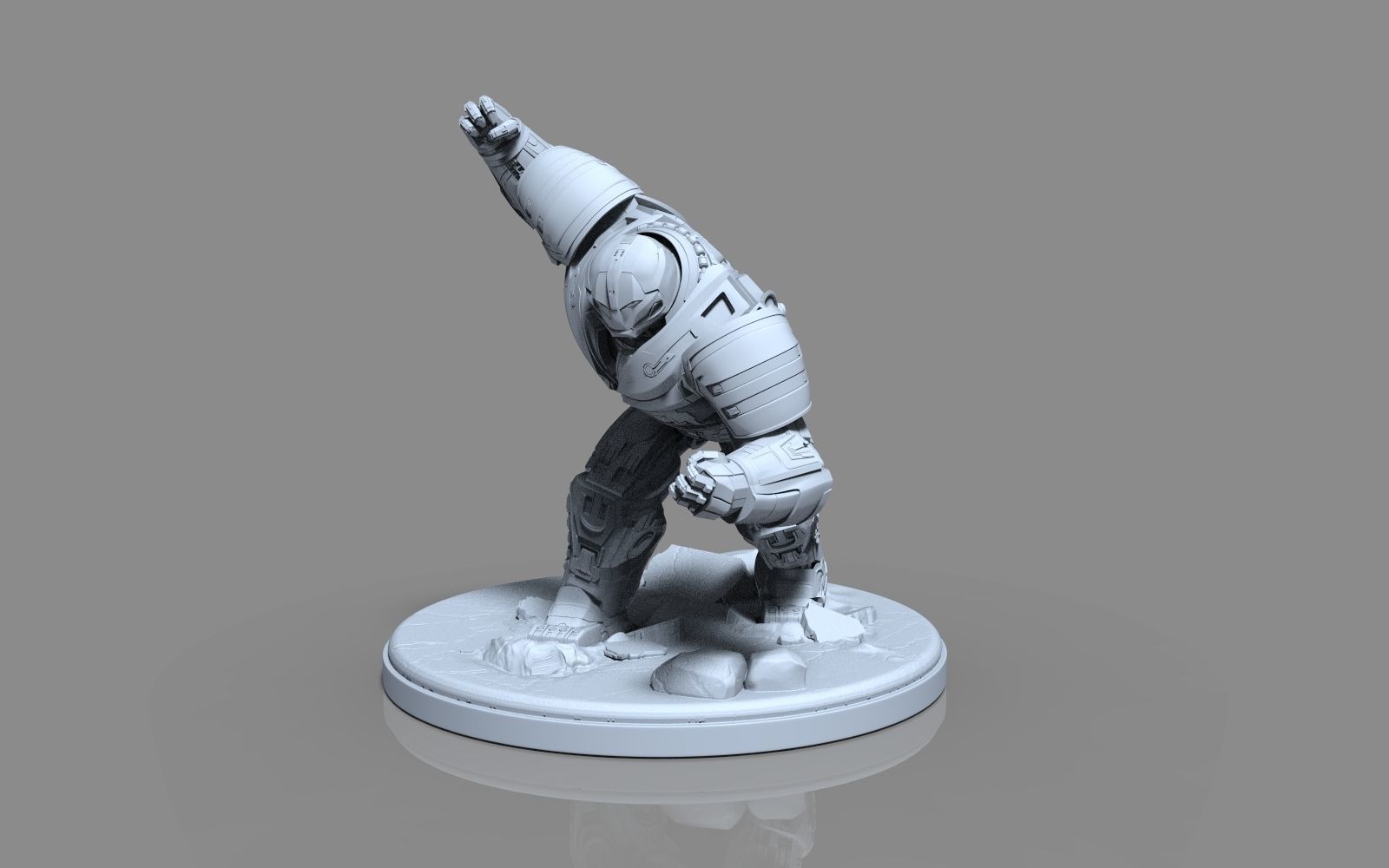 HulkBuster iron man statue 3D print model_2