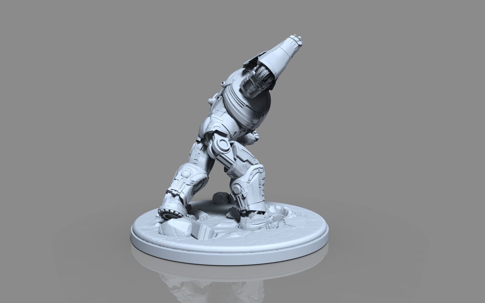 HulkBuster iron man statue 3D print model_38