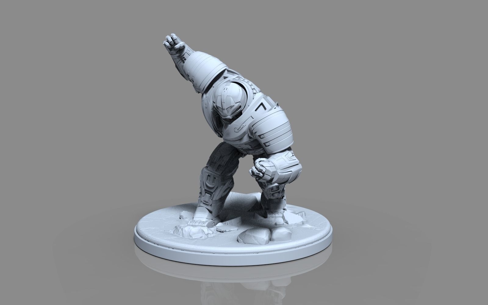 HulkBuster iron man statue 3D print model_1