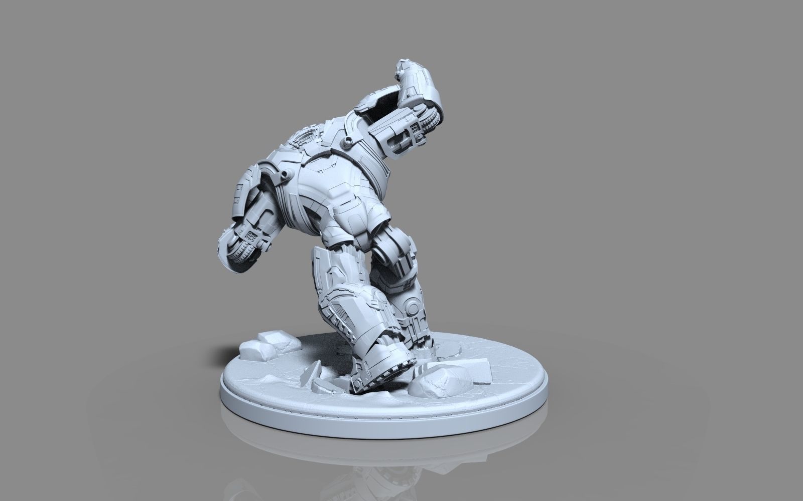 HulkBuster iron man statue 3D print model_25