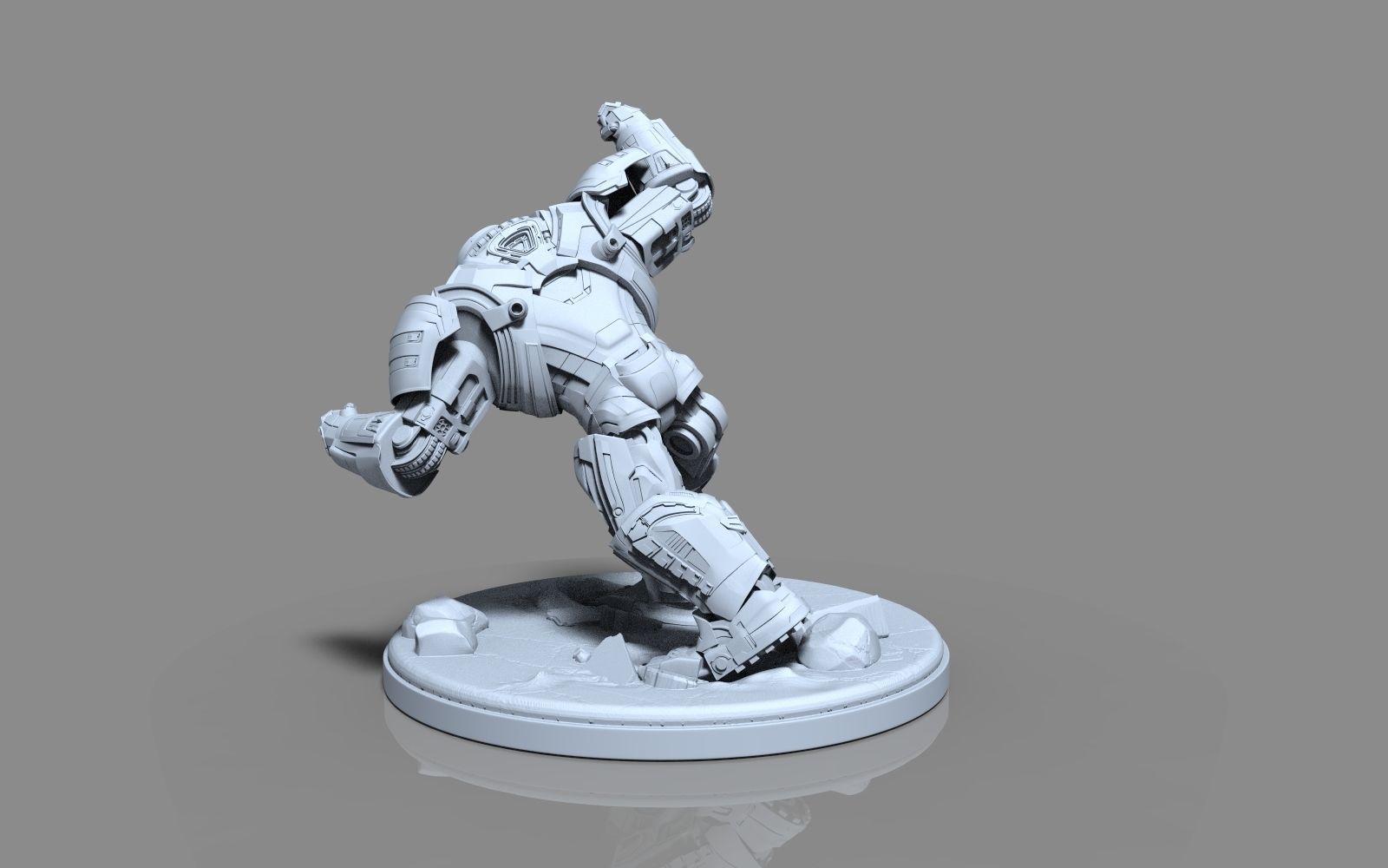 HulkBuster iron man statue 3D print model_19