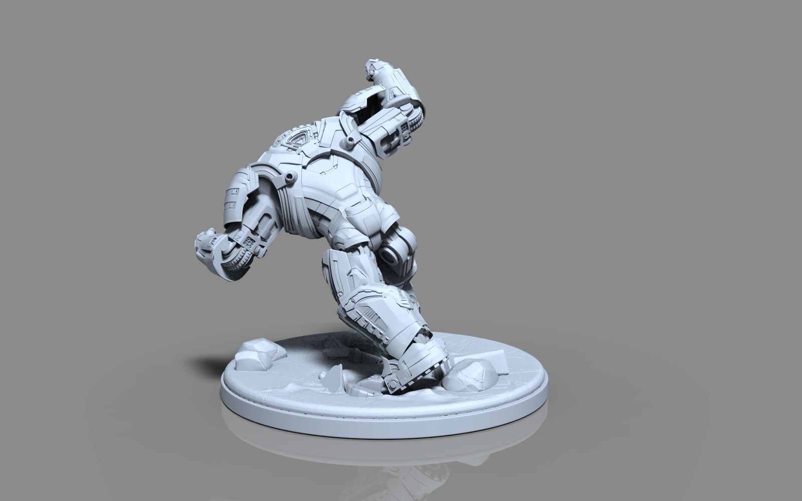 HulkBuster iron man statue 3D print model_21