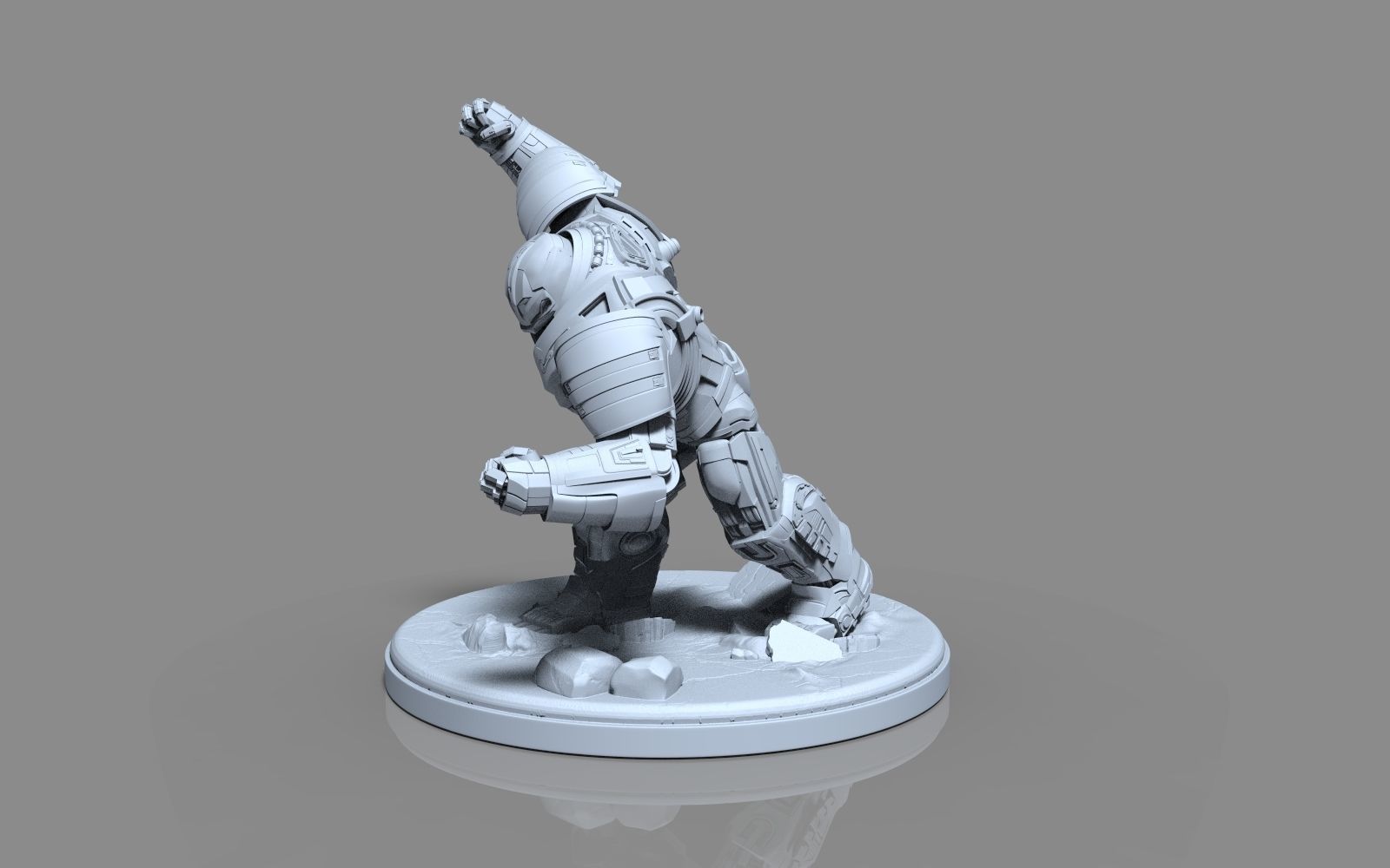HulkBuster iron man statue 3D print model_7