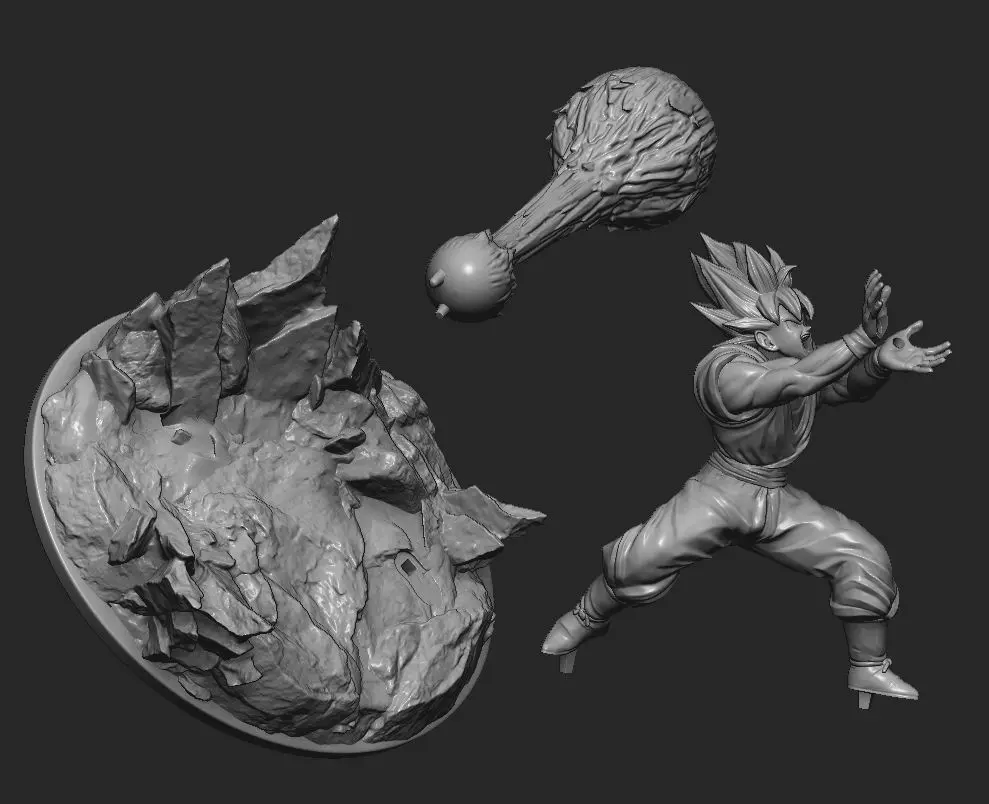 Goku Super Saiyan Kamehameha 3D print model_0