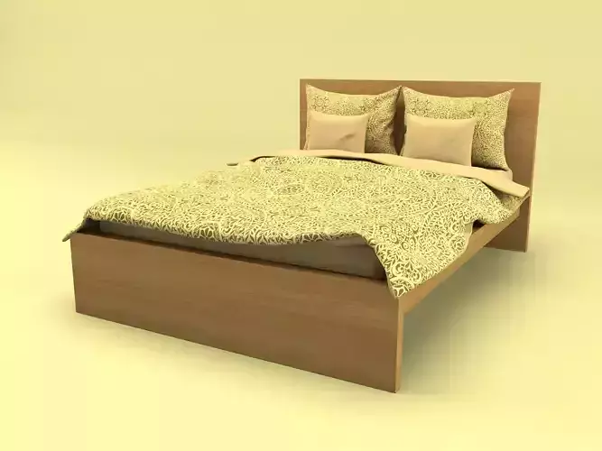 MALM bed 3D model Low-poly 3D model