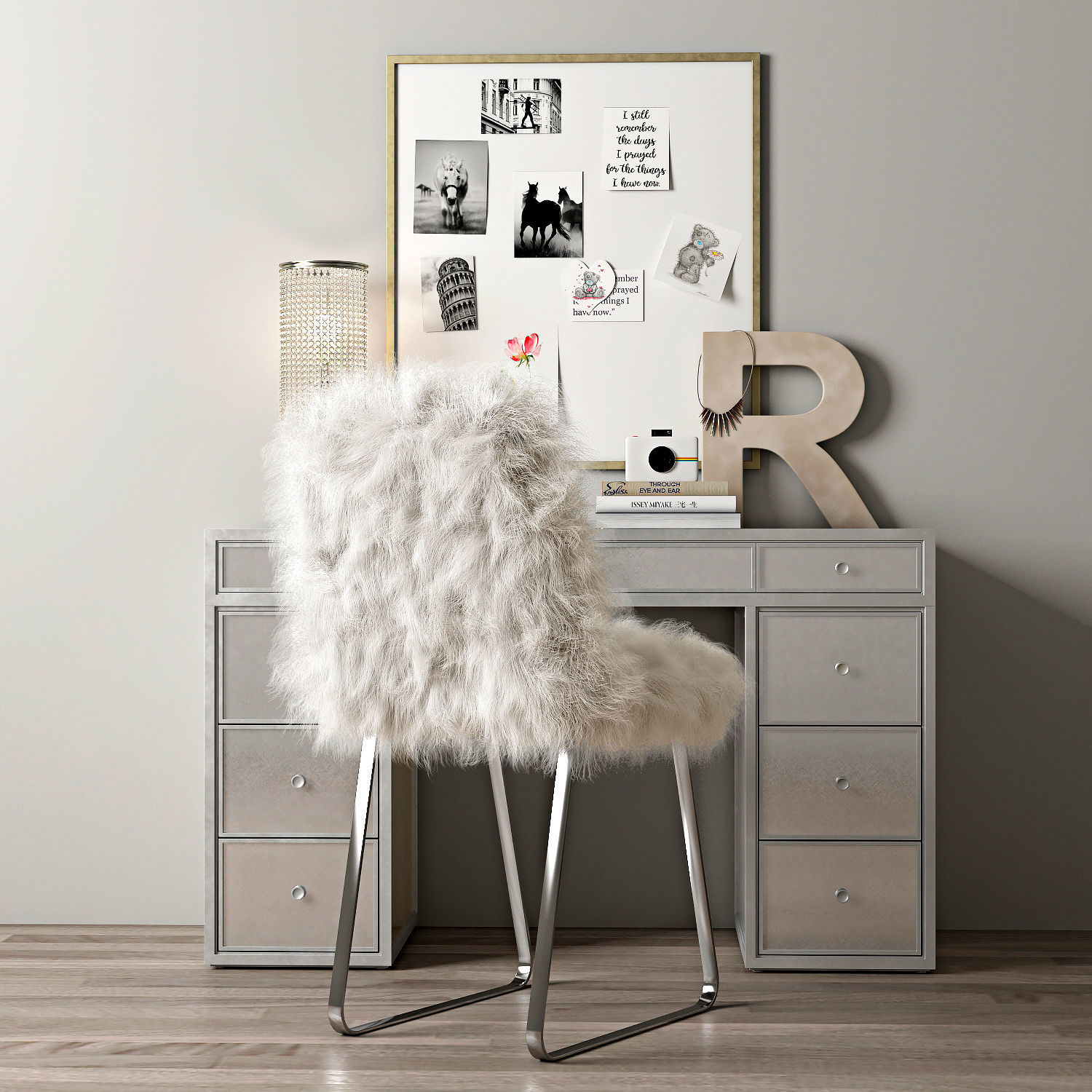 DELANEY MIRRORED STORAGE DESK 3D model_1