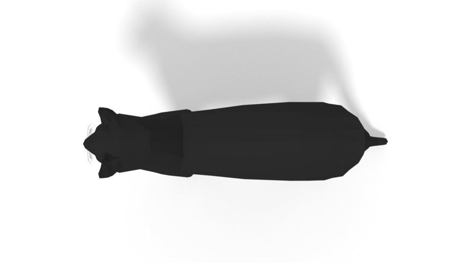 Low Poly Cartoon Cat Low-poly 3D model_7