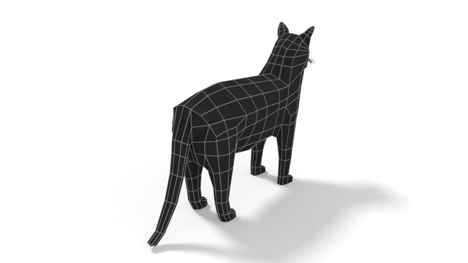 Low Poly Cartoon Cat Low-poly 3D model_11