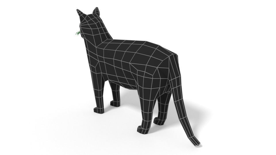 Low Poly Cartoon Cat Low-poly 3D model_13