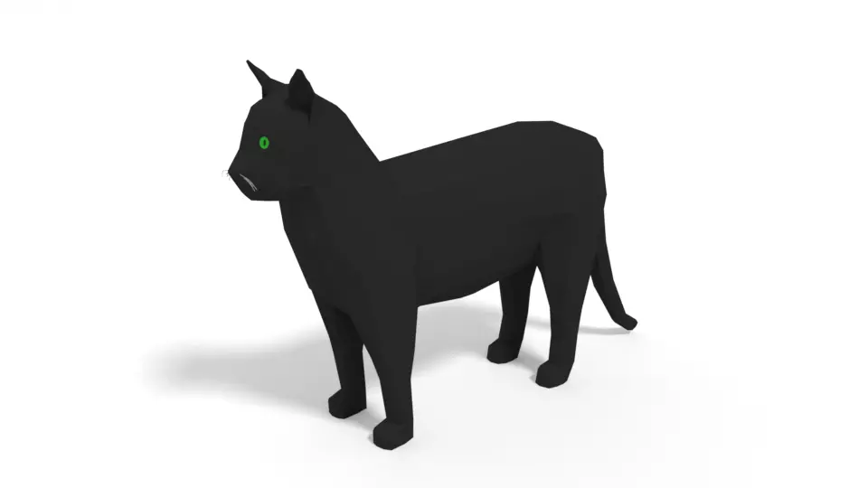 Low Poly Cartoon Cat Low-poly 3D model_0