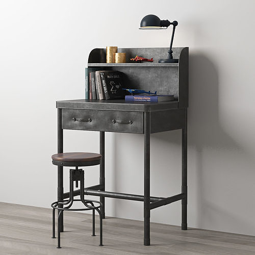 VINTAGE APOTHECARY WRITING DESK 3D model