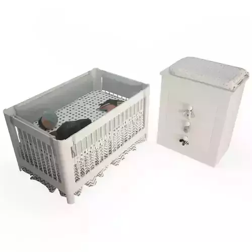 Baby Bedroom Bed and Changing Table