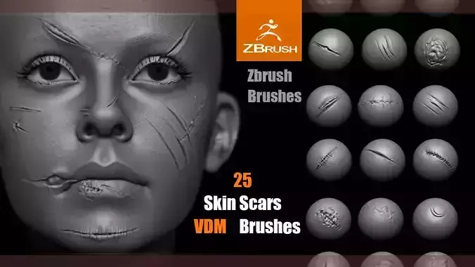 ZBrush Scars VDM Brush 3D model