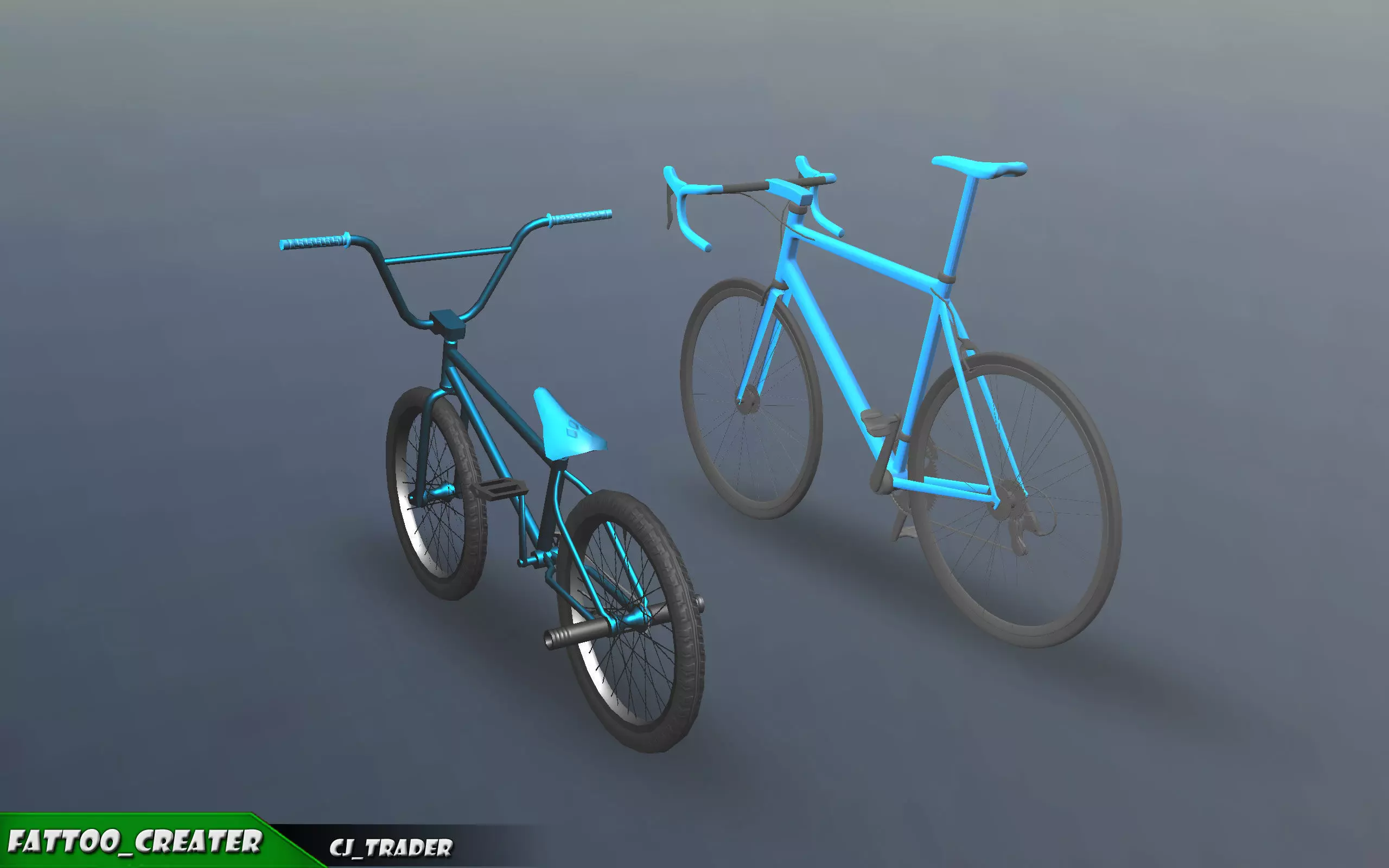 Low-poly Bicycle Collection Pack 3D Model Low-poly 3D model_0
