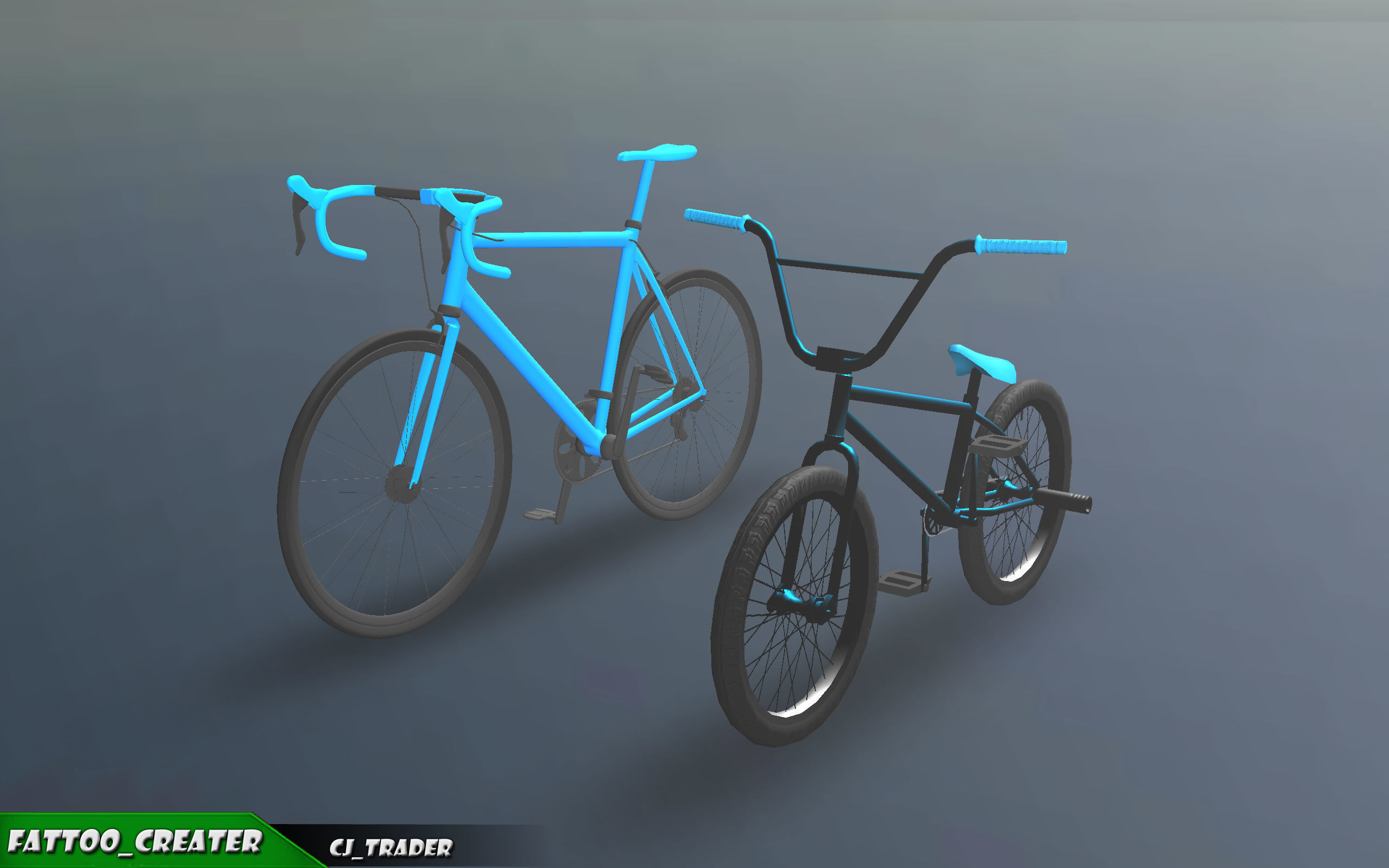 Low-poly Bicycle Collection Pack 3D Model Low-poly 3D model_1