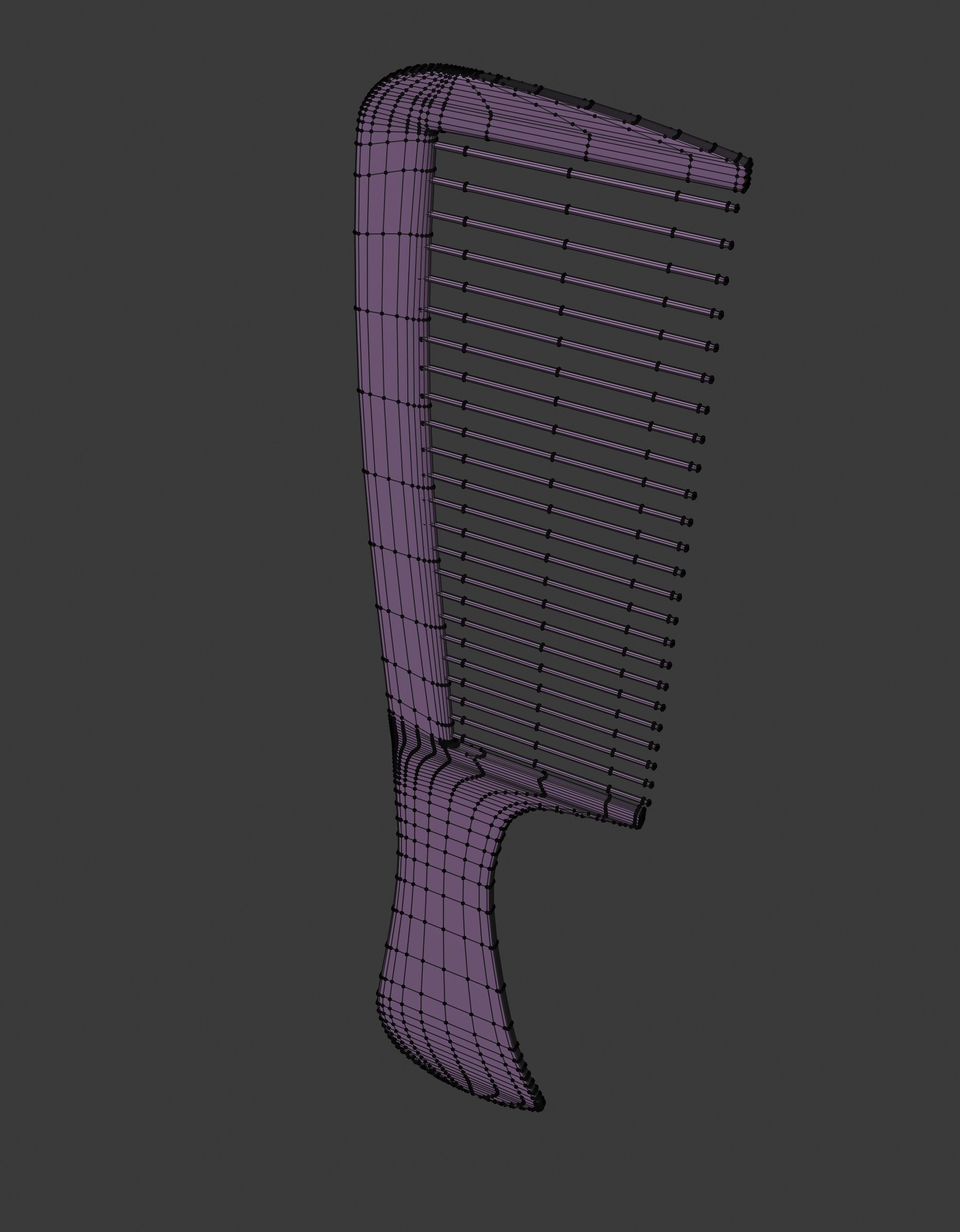 Comb Low Poly 3D model_10