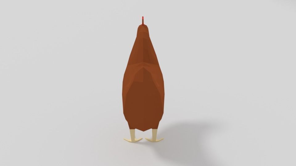 Low Poly Cartoon Chicken Low-poly 3D model_4