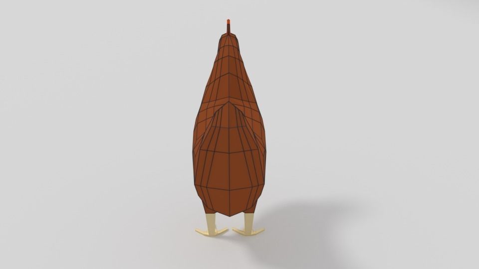 Low Poly Cartoon Chicken Low-poly 3D model_12