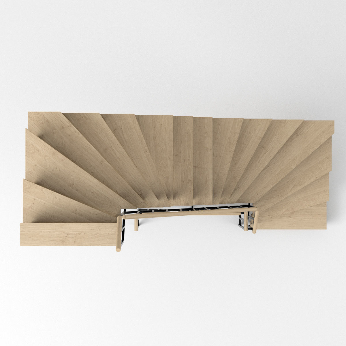 Stair - Modern Open Stairs and Railing 3D model_7