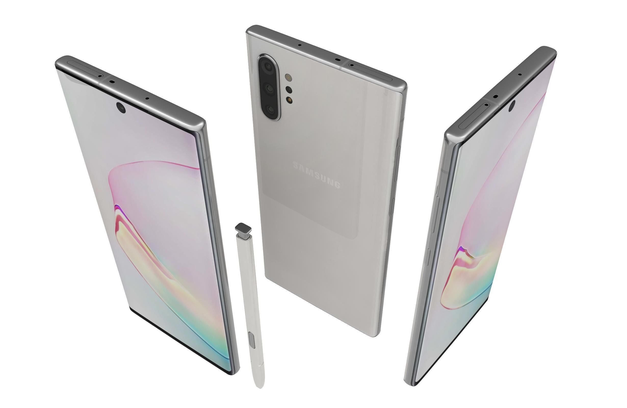 Samsung Galaxy Note 10 Plus Aura White 3D model_5