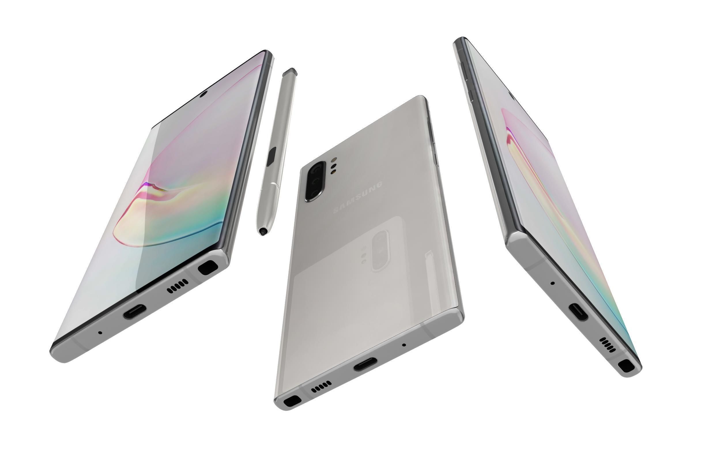 Samsung Galaxy Note 10 Plus Aura White 3D model_2
