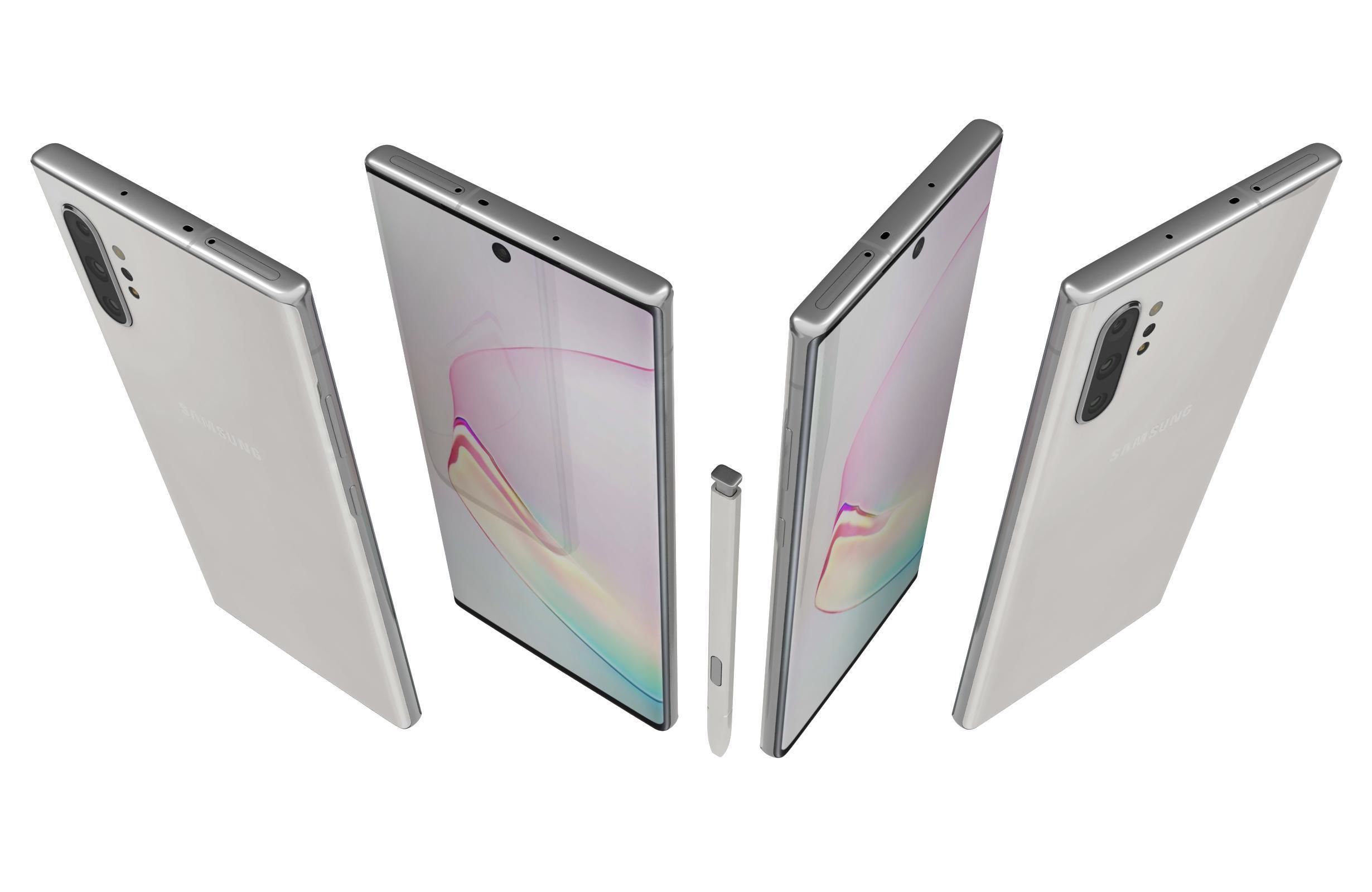 Samsung Galaxy Note 10 Plus Aura White 3D model_4