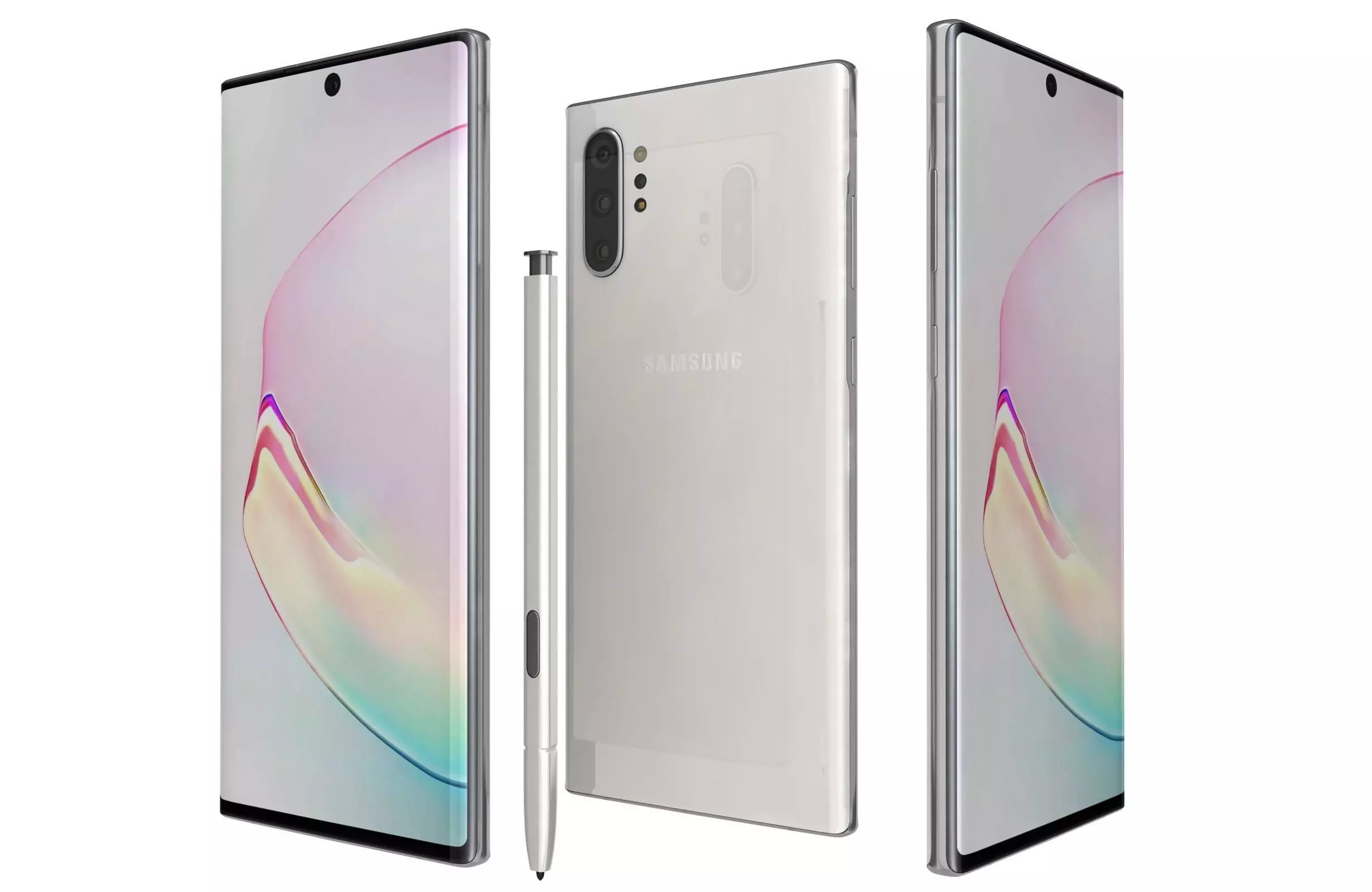Samsung Galaxy Note 10 Plus Aura White 3D model_0