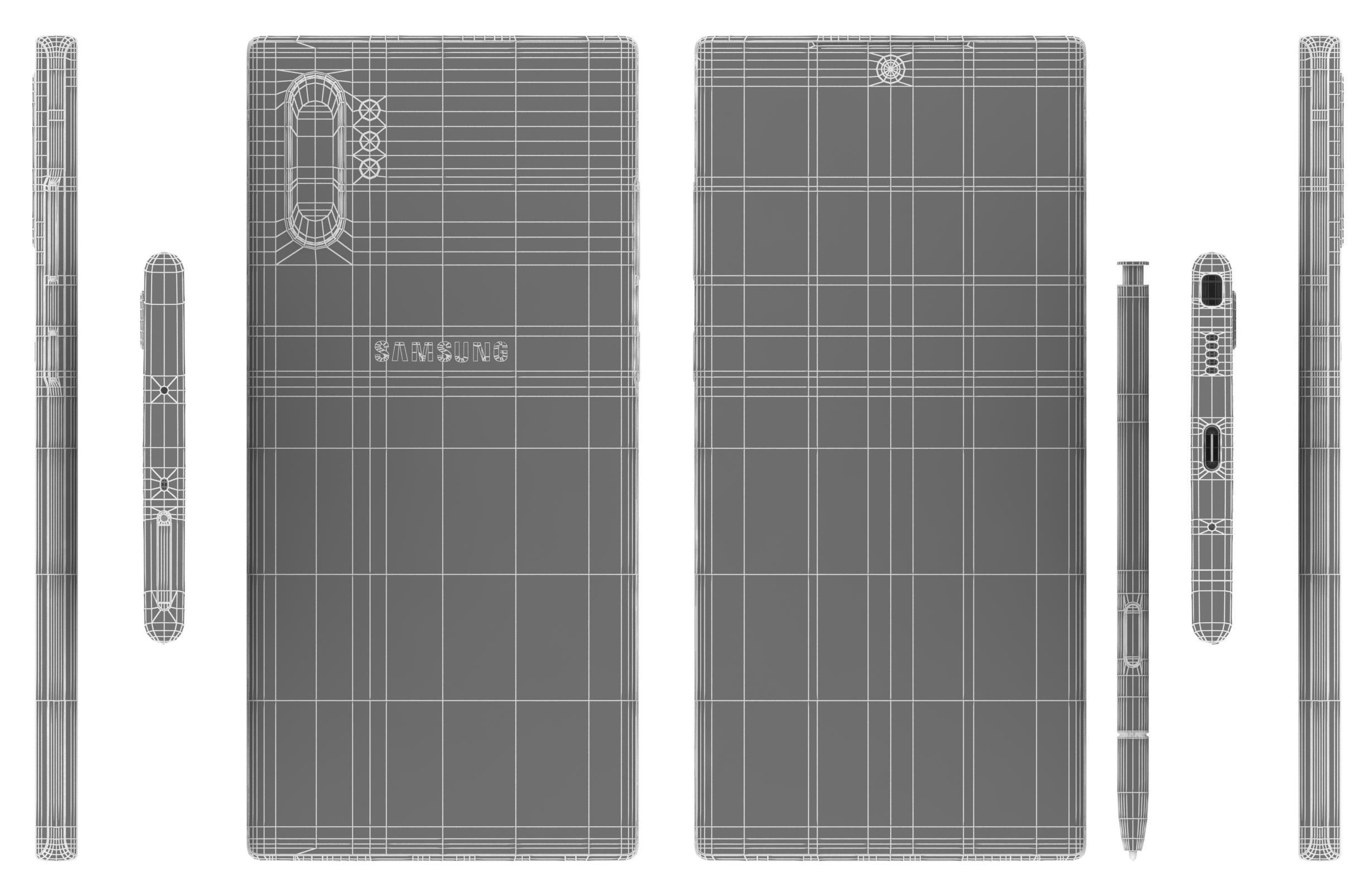 Samsung Galaxy Note 10 Plus Aura White 3D model_14