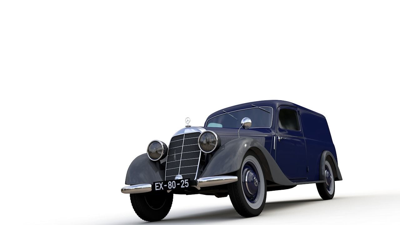 MERCEDES V170 PANEL VAN 1952 3D model_11