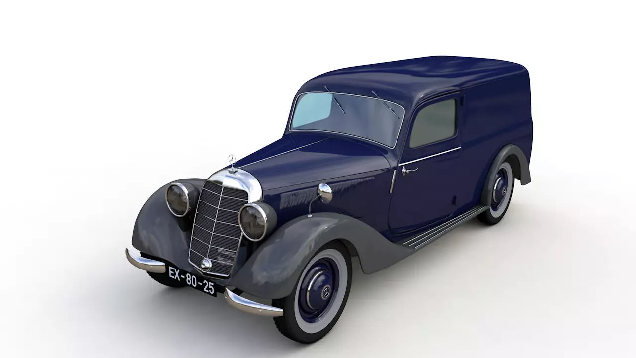 MERCEDES V170 PANEL VAN 1952 3D model_0