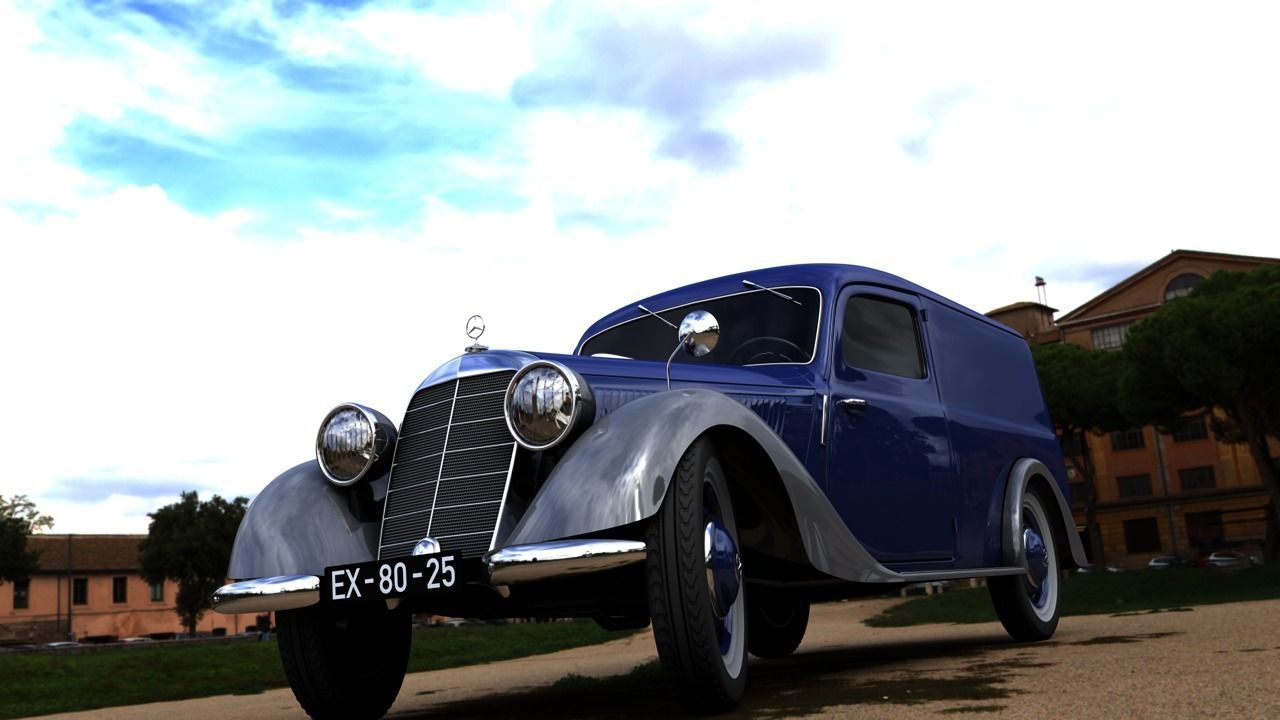 MERCEDES V170 PANEL VAN 1952 3D model_18