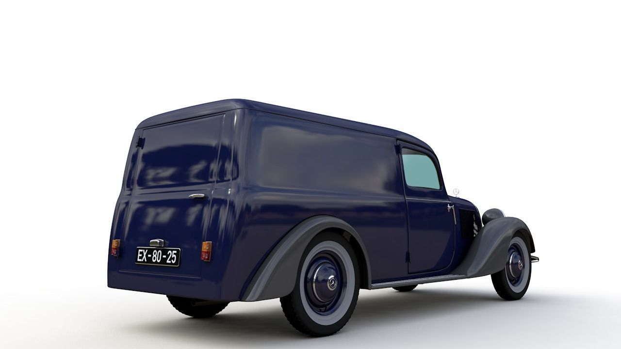 MERCEDES V170 PANEL VAN 1952 3D model_12