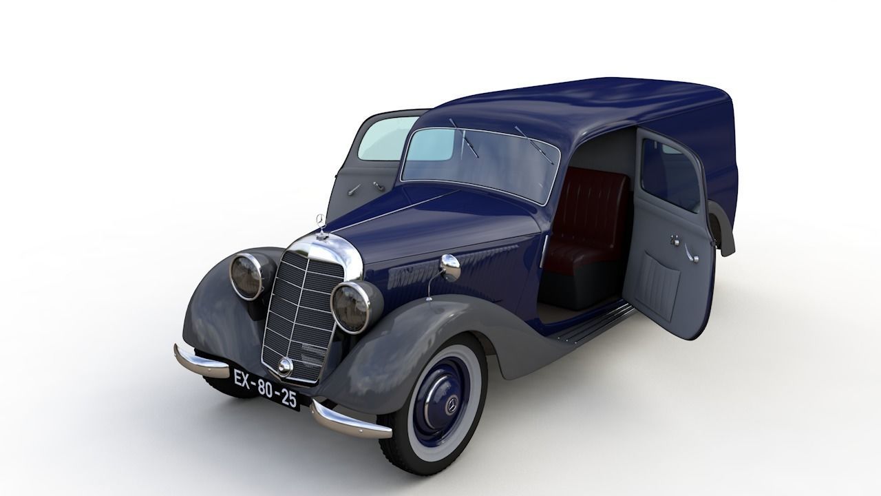 MERCEDES V170 PANEL VAN 1952 3D model_1