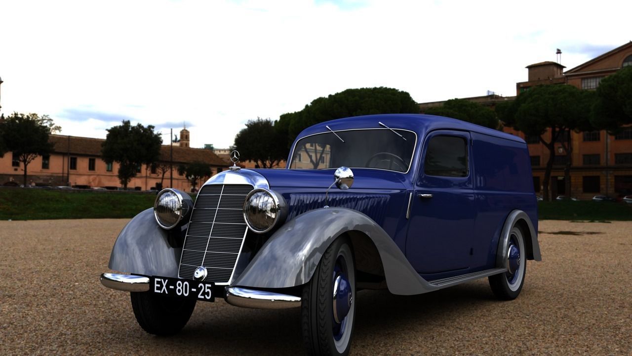 MERCEDES V170 PANEL VAN 1952 3D model_19