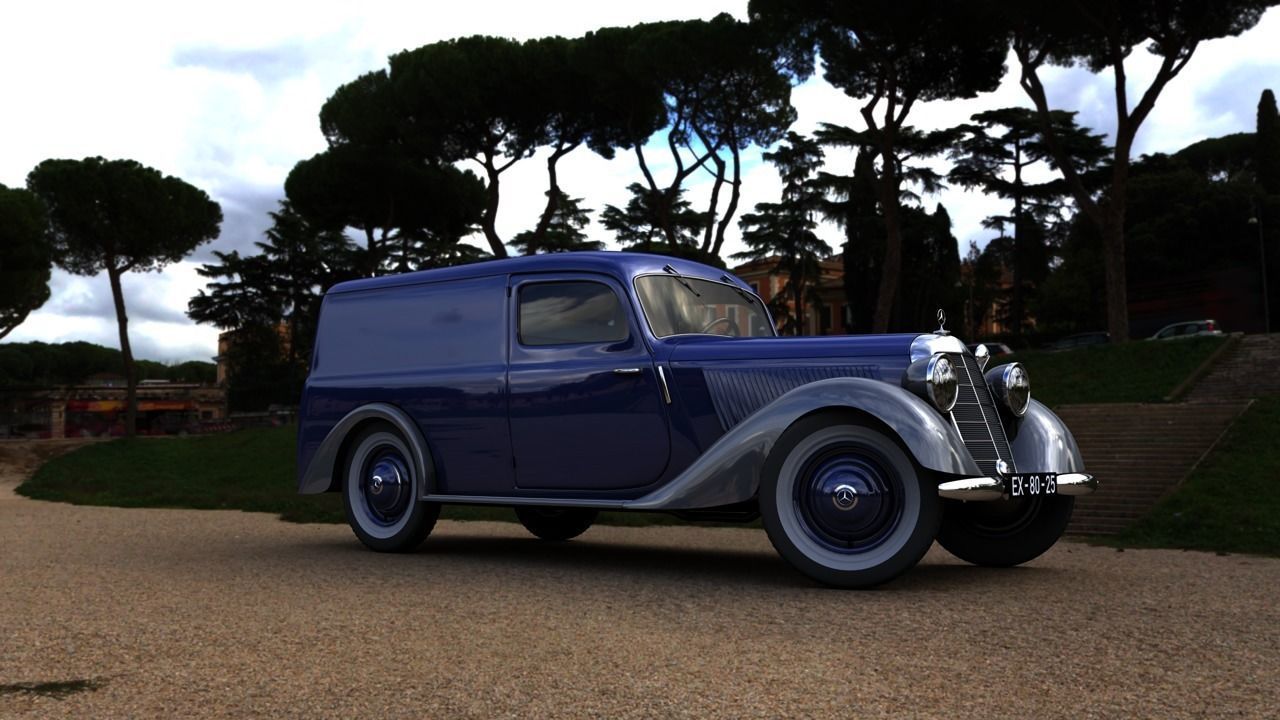 MERCEDES V170 PANEL VAN 1952 3D model_17